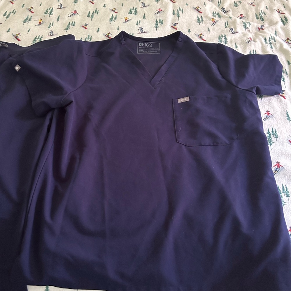 Women’s Figs Deep Blue Technical Scrub Top and bottom